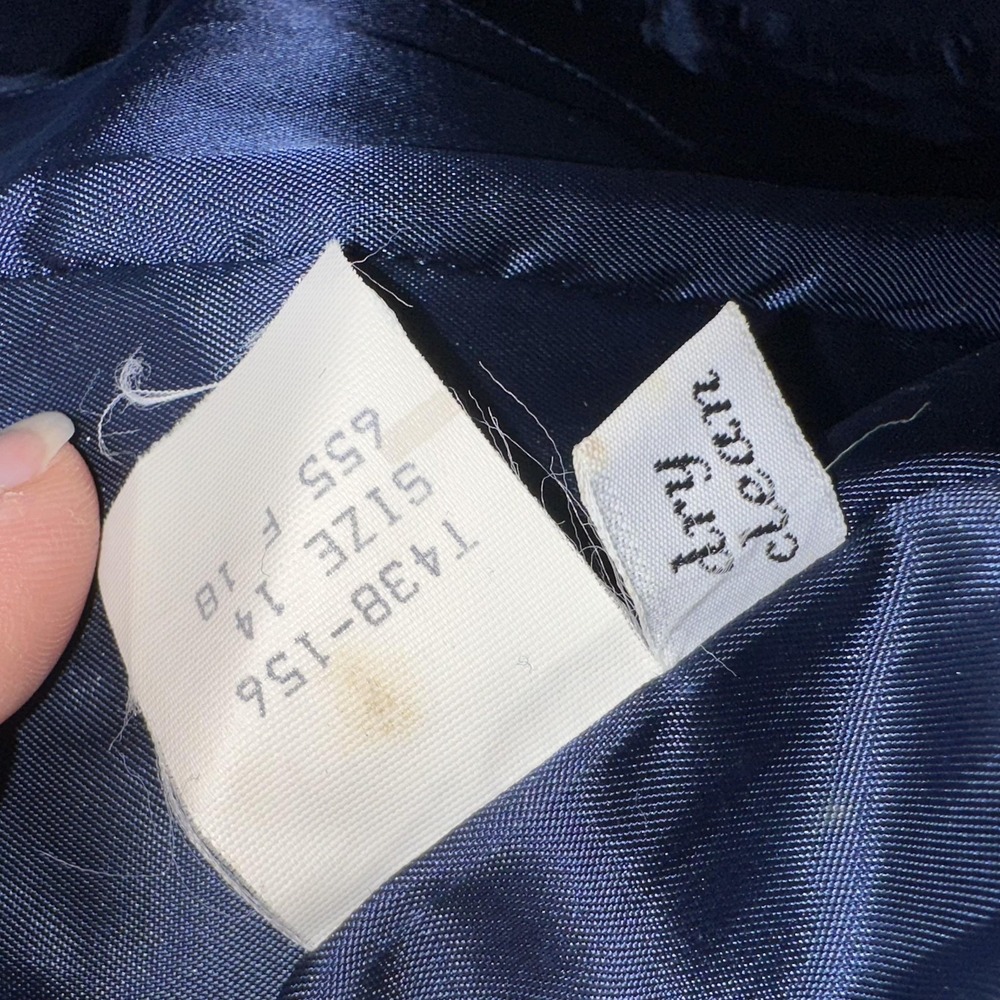 Pendleton Blazer Womens 14 Navy Virgin Wool Made in USA One Button Lined Flap - Picture 11 of 11
